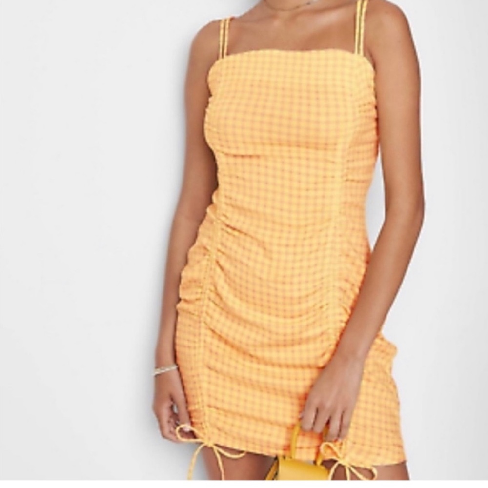 Wild Fable Gingham Yellow and Pink Dress